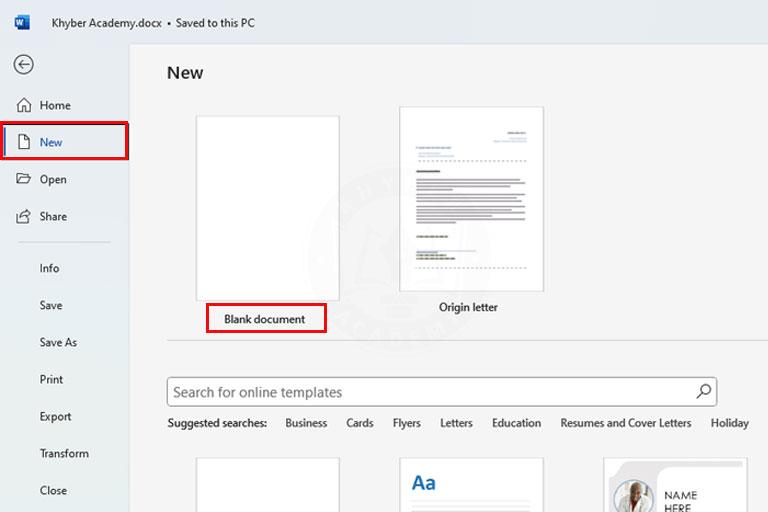 How to Create a New Blank Document in Word